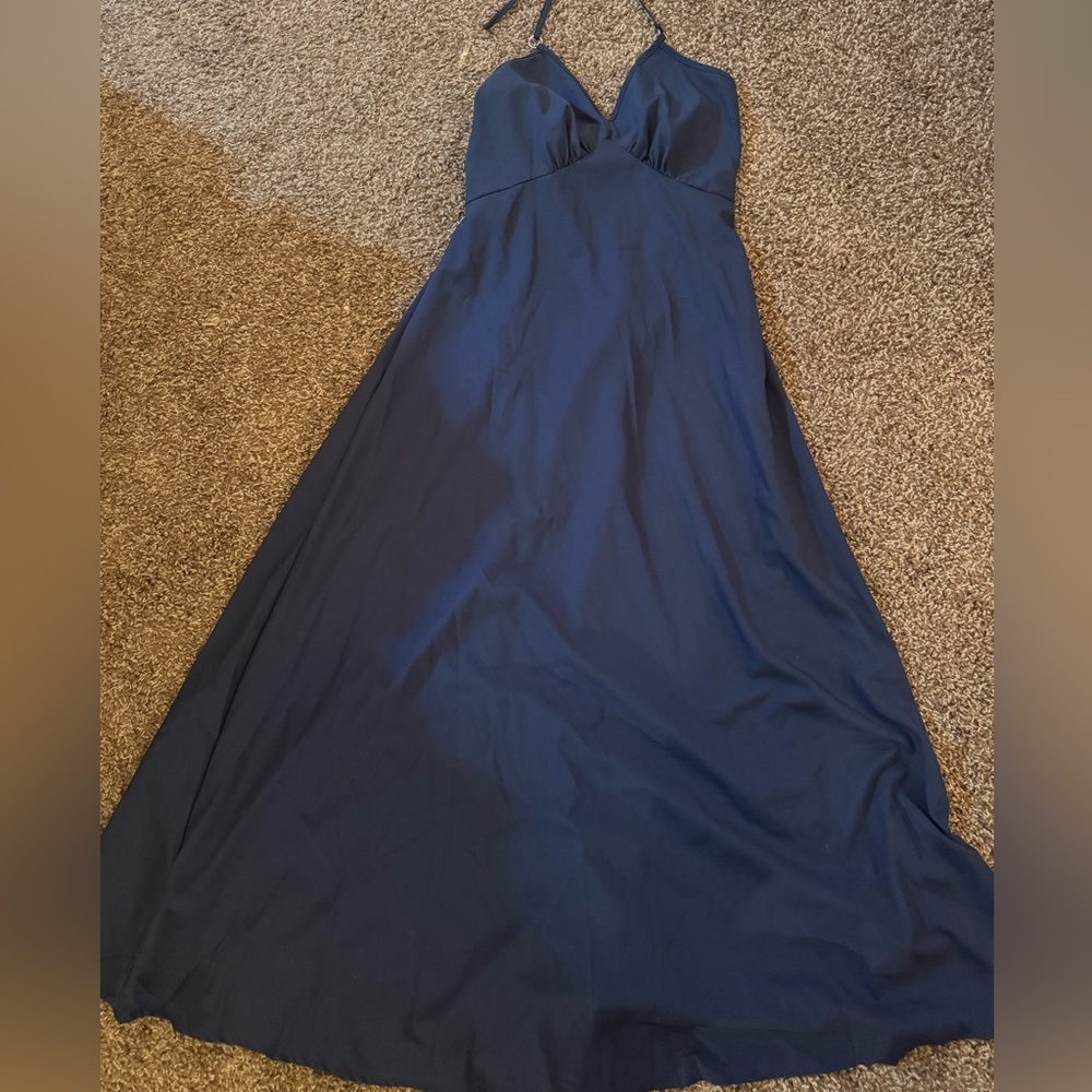 SHEIN Strapless Navy Blue Dress